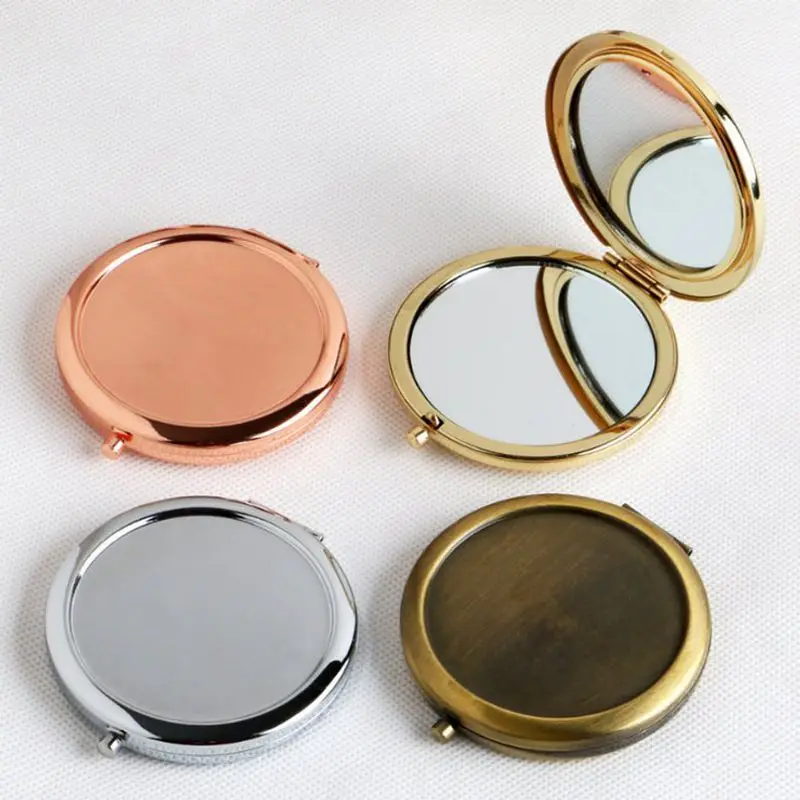 

Round Mirror Compact Blank Plain Rose Gold Color For DIY Magnifying Gift Mirror With Sticker 100pcs/lot Free Shipping By Express