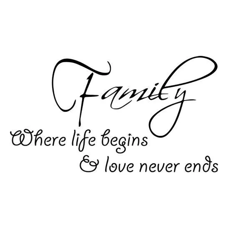 

Family Where Life Begins and Love Never Ends Car Truck Window Decal Sticker Warm And Romantic Sticker