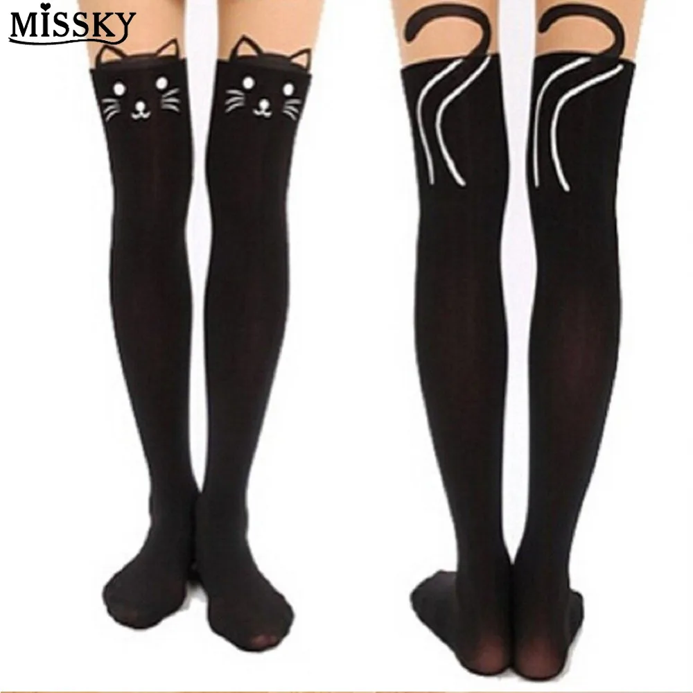 MISSKY Generic женские колготки с мультяшным животным чулки катетер и хвост|stockings
