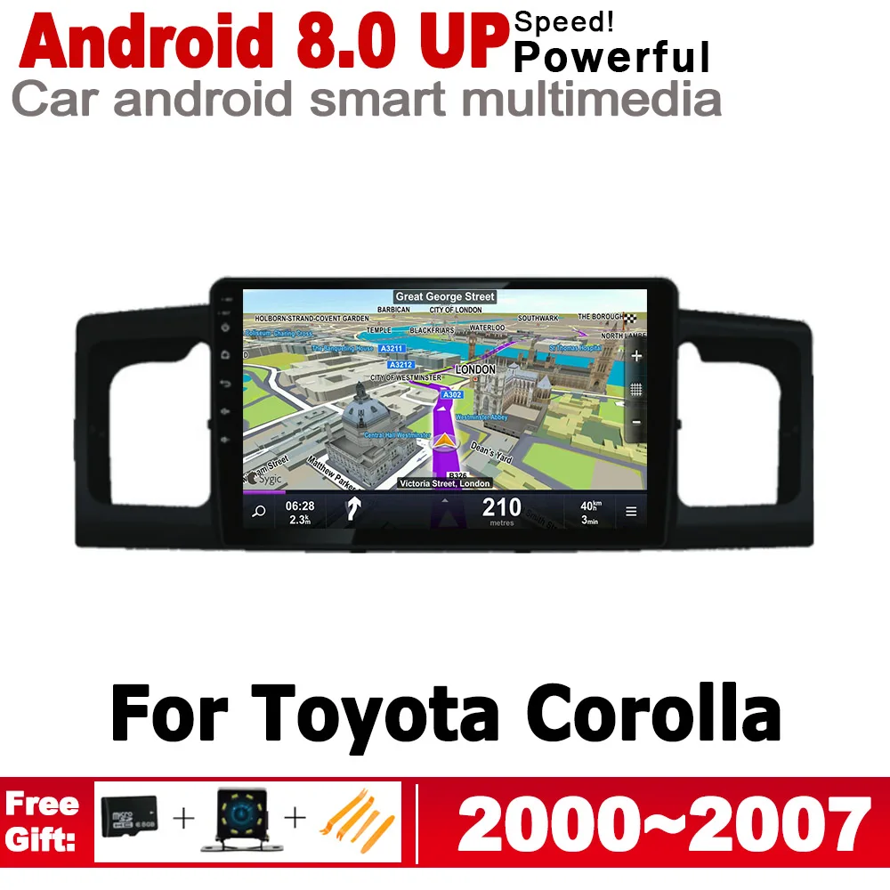 Автомобильный gps Navi карта для Toyota Corolla 2000 2001 2002 2003 2004 2005 2006 2007 HD ips экран DSP Android мультимедийный плеер радио