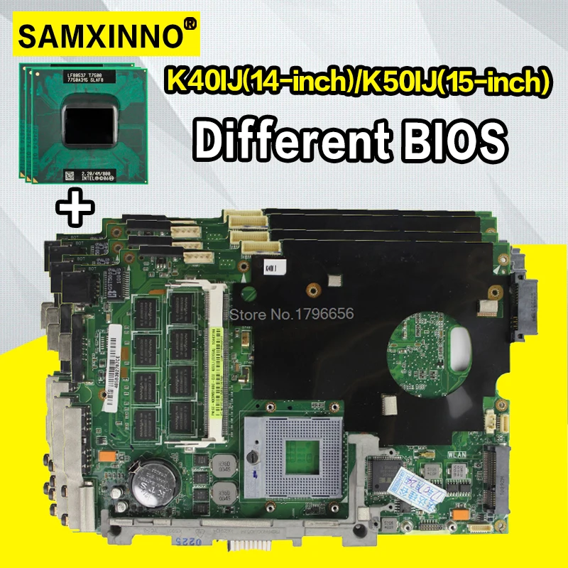 Beste Met 2Gb Ram + Cpu Moederbord Voor Asus K40IJ K50IJ K60IJ X5DIJ K40AD K50AD K40AF K50AF K40AB K50AB K40IN k50IN Laptop Moederbord