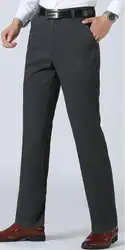 Новые осенние/зимние 2018 мужские повседневные брюки для среднего возраста мужские свободные прямые брюки для с высокой талией папа-ghb-D16