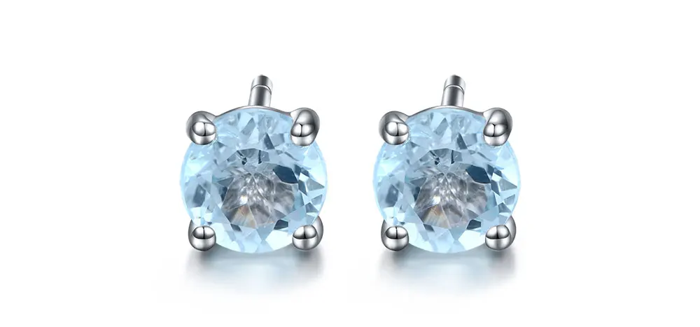 silver blue topaz earrings CAE01986SD-1 (3)