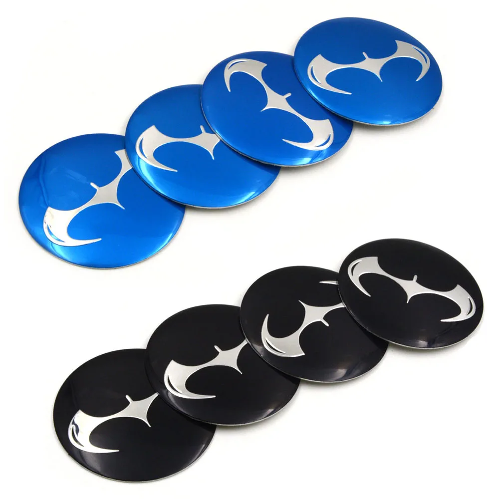 4pcs/lot Two Color 56mm Batman Alloy Car Decals Wheel Center Hub Caps