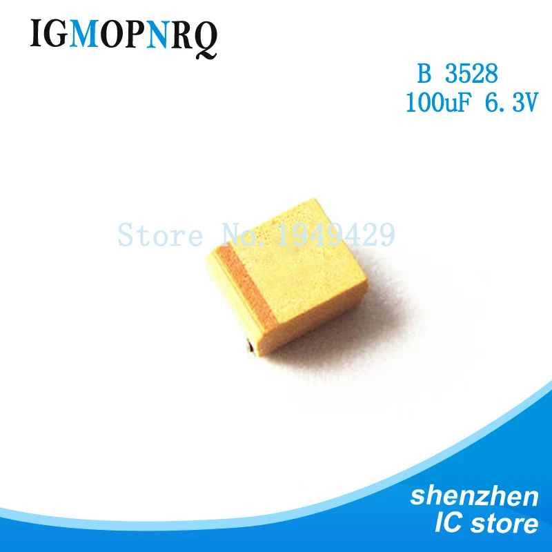 10 шт. Танталовый конденсатор SMD B 3528 100 мкФ 6 3 V | Электронные компоненты и