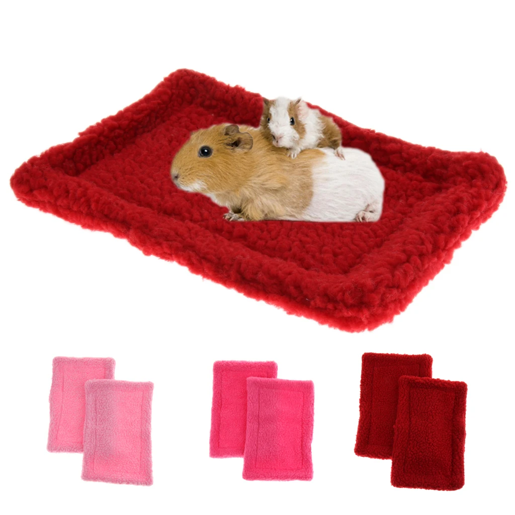 2 Pack Velvet Small Animals Warm Mat for Hamster, Guinea Pig, Ferret