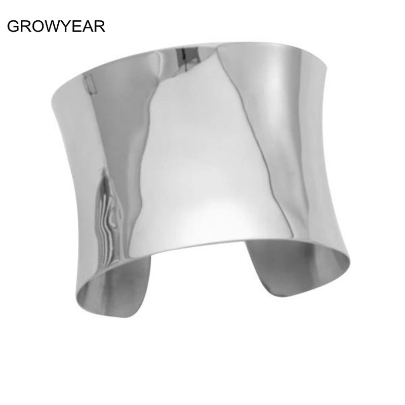 Bracciale rigido ovale cavo in acciaio inossidabile 304 anti