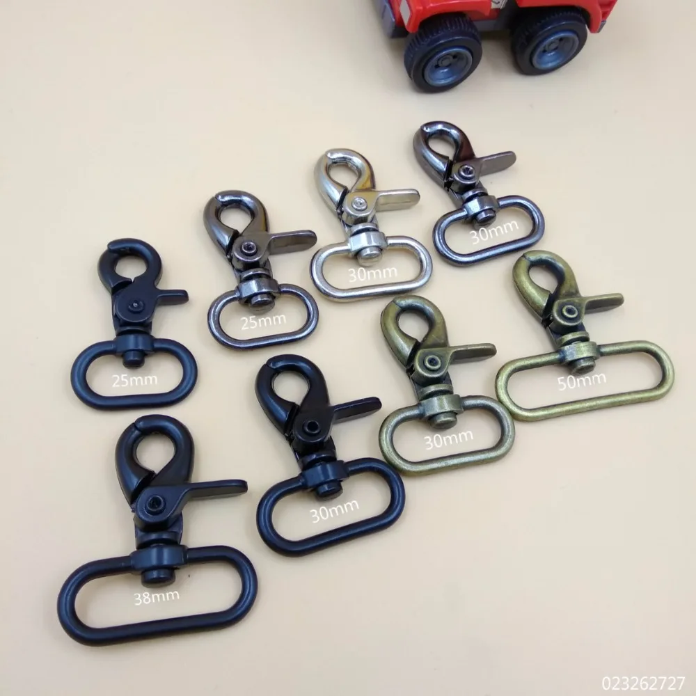 New 25mm 30mm 38mm 50mm Width 4pcs Metal Swivel Clips Snap Hook Trigger