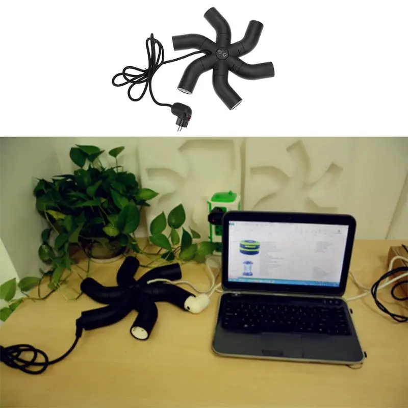 

6 in 1 Extension Socket HUB 6 Ports Rotary Plug Anti Leakage Adapter Overcurrent Protection EU Plug