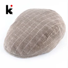Мужская полосатая Кепка Модная хлопковая кепка Женская хлопковая уличная шапка Boina головной убор в клетку Gorras однотонная Повседневная плоская кепка для мужчин