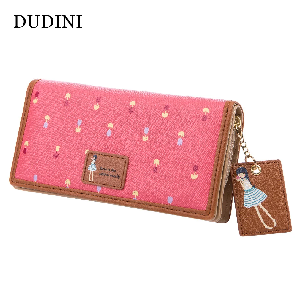 DUDINI New Fashion Cute Women Wallet PU Leather 6 Colors Printing Hasp Long Wallets Ladies ...