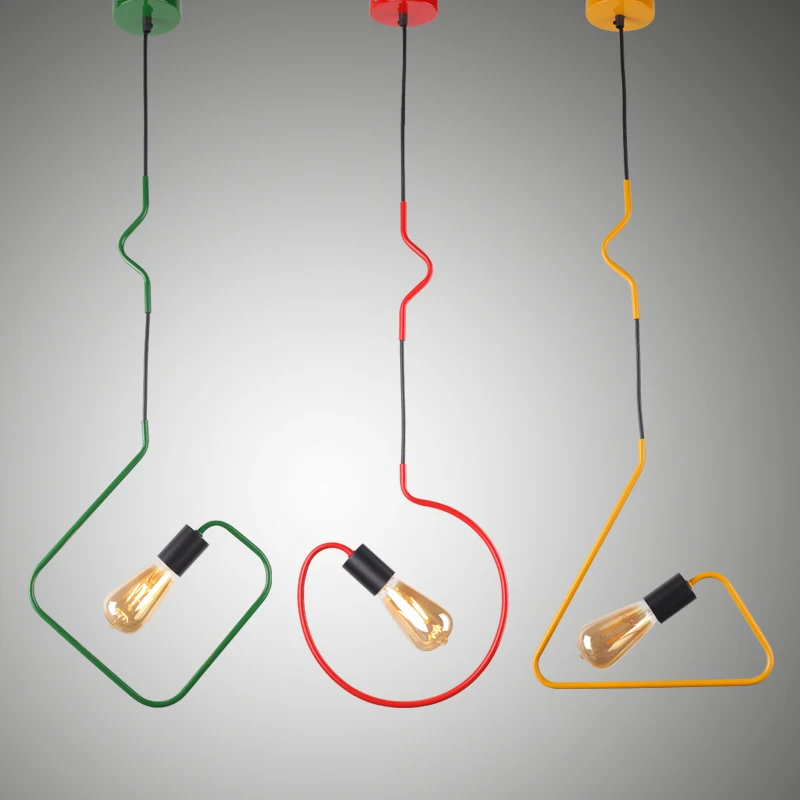 

Modern Colorful Pendant Lights square Round triangle Pendant Lamp for Dining room bedroom Room kitchen decoration