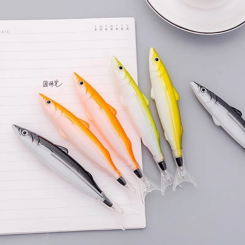 

1PCS Creative Lovely Fish modelling Pen Peculiar Shape Lovely Stationery Ballpoint Pen Automatic Refillable Ballpen Bullet 5mm