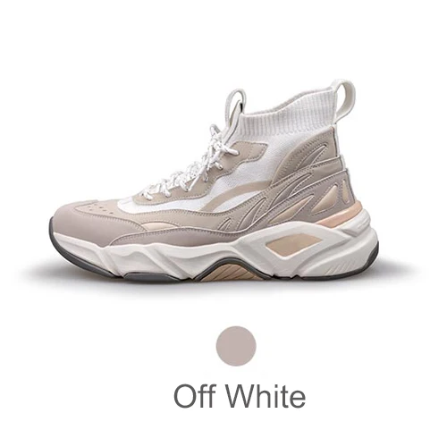Xiaomi высокие лёгкие сникерсы удобные дышащие спортивные кроссовки для ходьбы модные классические массивные кроссовки для мужчин - Цвет: White 44