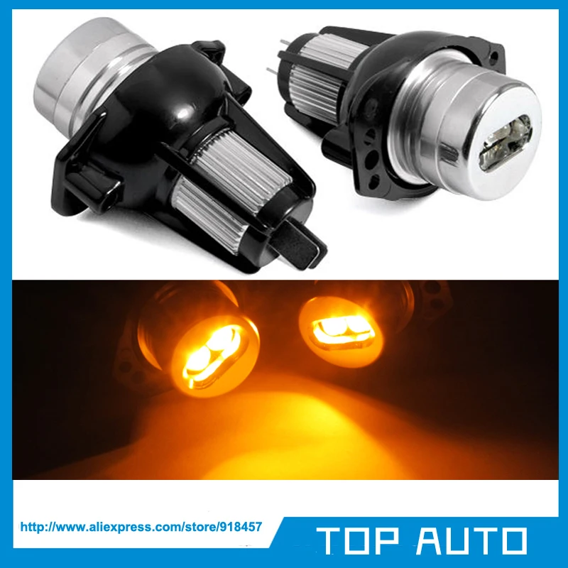 

2X 6W 12W Amber/Yellow Led Angel Eyes Marker Halo Ring Bulb for BMW E90 E91