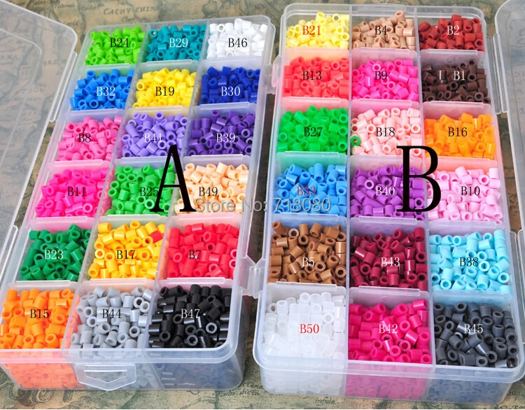 Wholesale New Perler Beads 5mm 18 colors 5400 pcs with Storage Box DIY gift hama beads craft