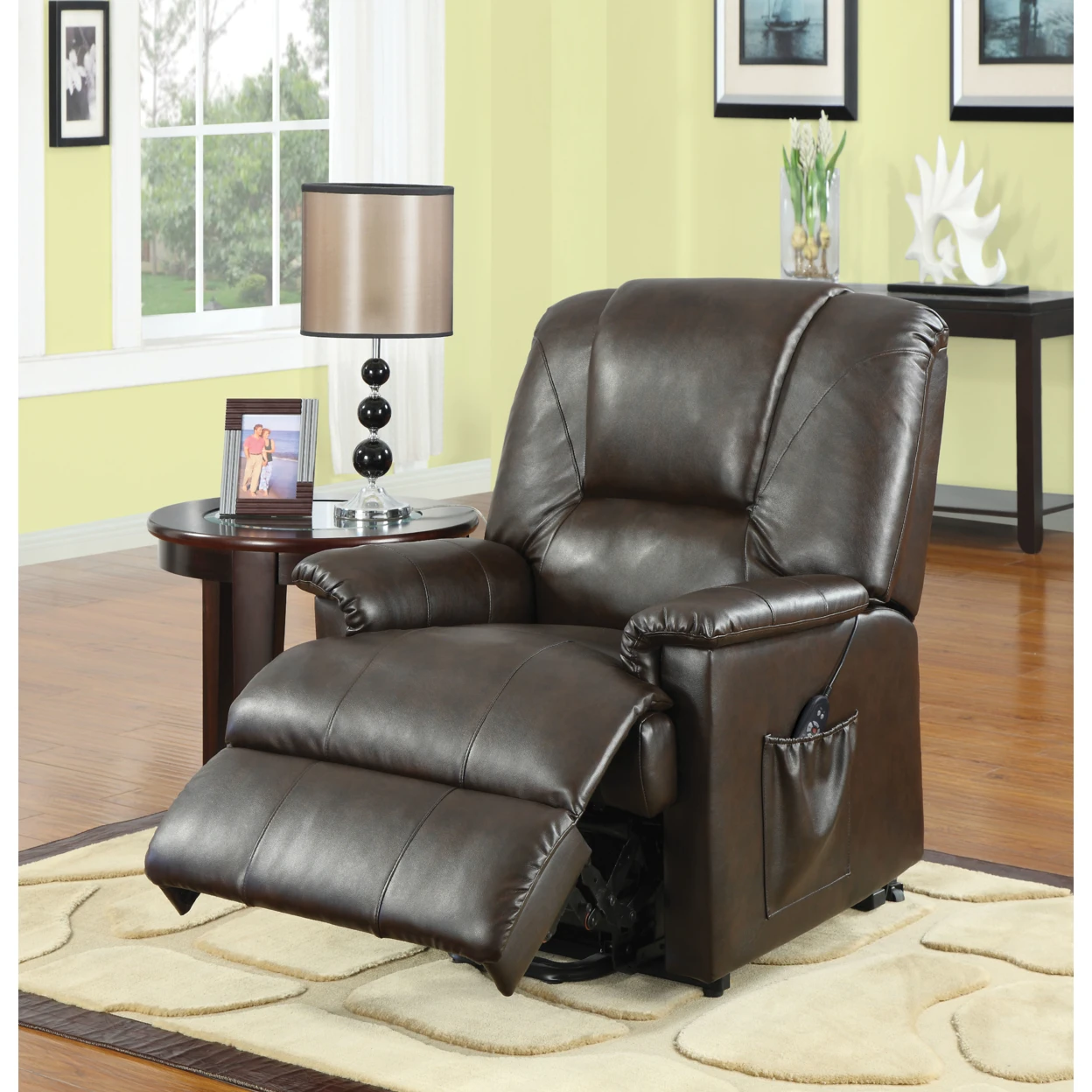 Reseda Recliner with Power Lift & Massage, Brown
