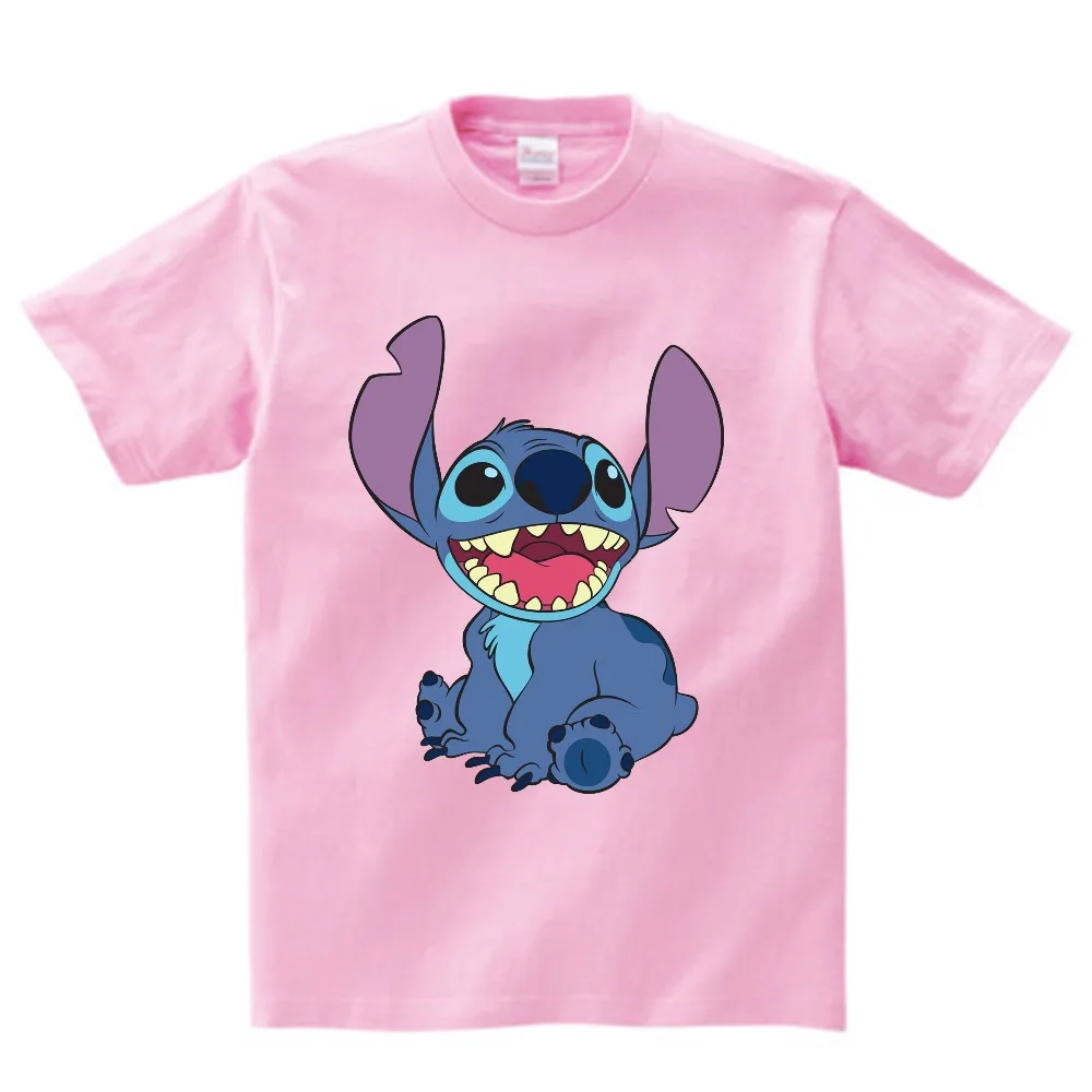 Lilo & Stitch/футболка с принтом, Детские футболки, детская хлопковая Футболка с круглым вырезом, футболка для отдыха для мальчиков и девочек, 2018