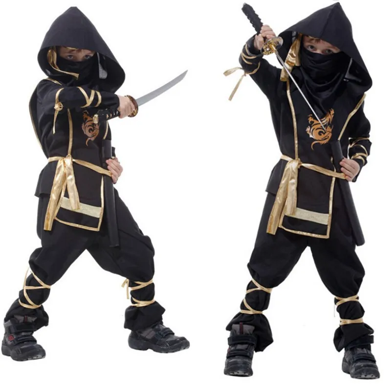 Children's Day Ninja Costumes Halloween Party Kids Warrior Stealth Cosplay Assassin Costume | Тематическая одежда и