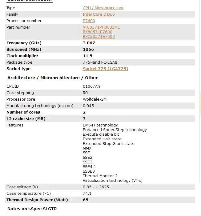 E7600 настольный процессор Intel Core 2 Duo E7600 3,06 ГГц 3 МБ/1066 МГц для LGA 775 разбитые кусочки