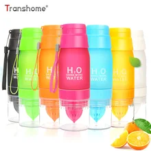 

Transhome New 650ml Fruit Infuser Water Bottle H20 Plastic Lemon Juice Bottles With Tea infusion For Sport Travel Outdoor