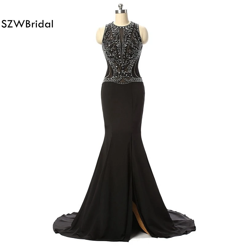 Новое поступление шифоновые черные вечерние платья русалки Vestido de festa вечерние длинные вечерние платья без рукавов