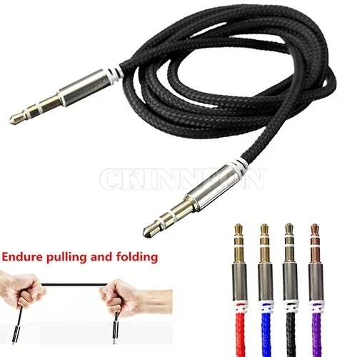 DHL 1000PCS Universal 3.5mm Male to Male Car Aux Auxiliary Cord Stereo Audio Cable Wire 4 Colors