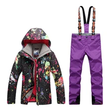 GsouSnow Женская высокого качества, для походов зимняя Лыжная куртка теплые спортивные куртки с капюшоном профессиональный лыжный костюм DHL3-7