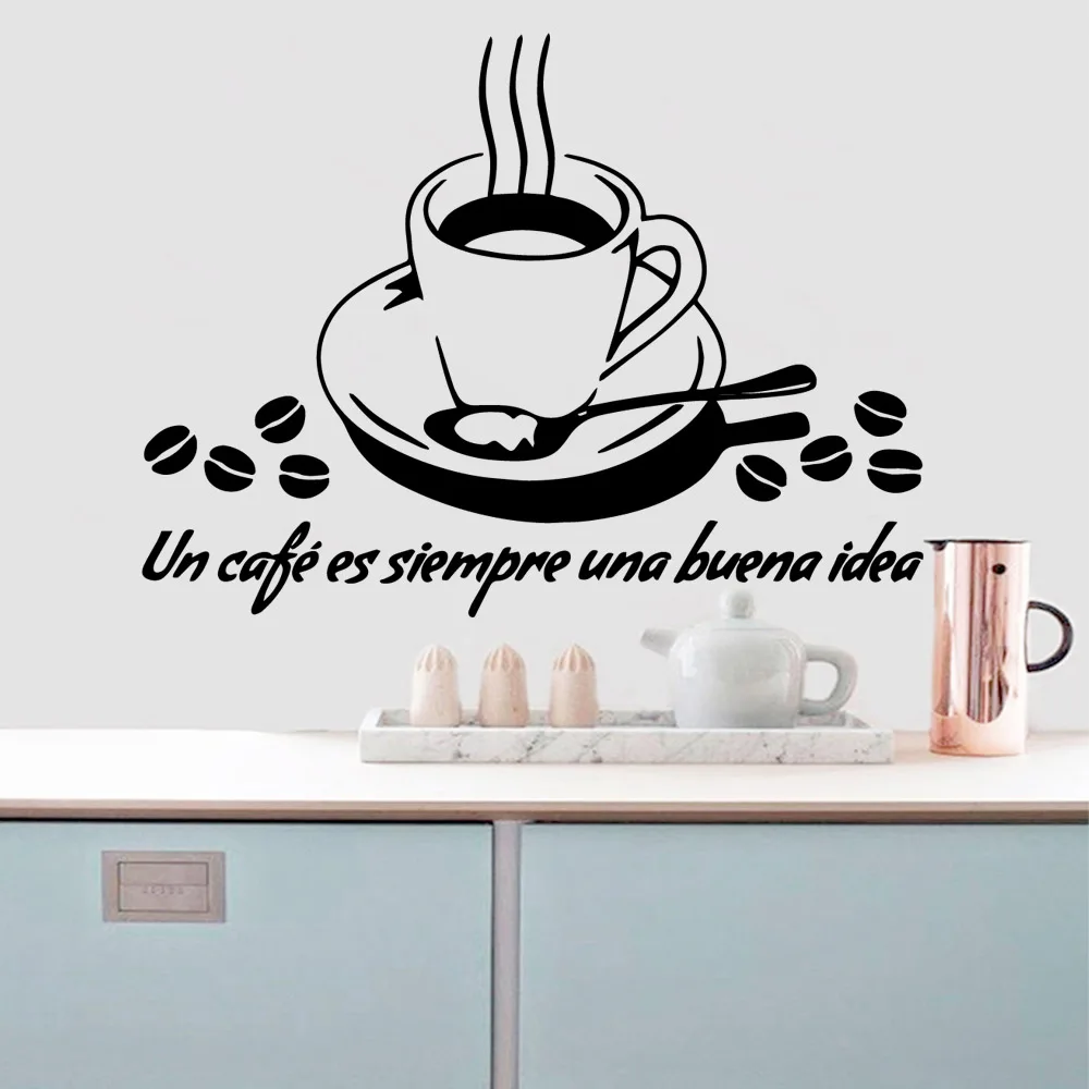 

Artistic coffee Decorative Sticker Waterproof Home Decor Living Room Children Room Wall Stickers Waterproof Wallpaper