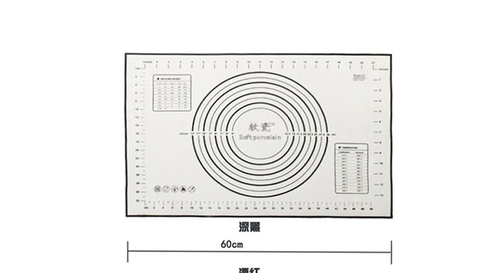 Ex-Большой силиконовый коврик для выпечки для духовки весы раскатки теста коврик для выпечки прокатки помадка, кондитерские изделия коврик с антипригарным покрытием жаропрочная посуда, Кулинария Инструменты - Цвет: black l