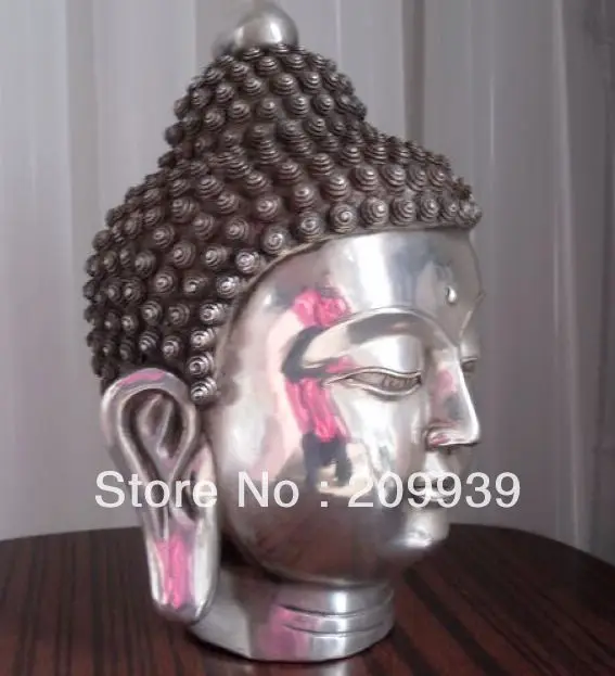 

001209 Tibetan Buddhis shakyamuni bronze buddha head statue