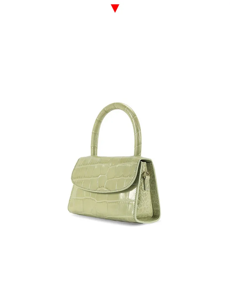 Маленькая зеленая сумка с животным принтом из кожи аллигатора, мини сумка-мессенджер для женщин и девушек, Ретро стиль, вечерние, клатч, лето, новинка - Цвет: green NO2