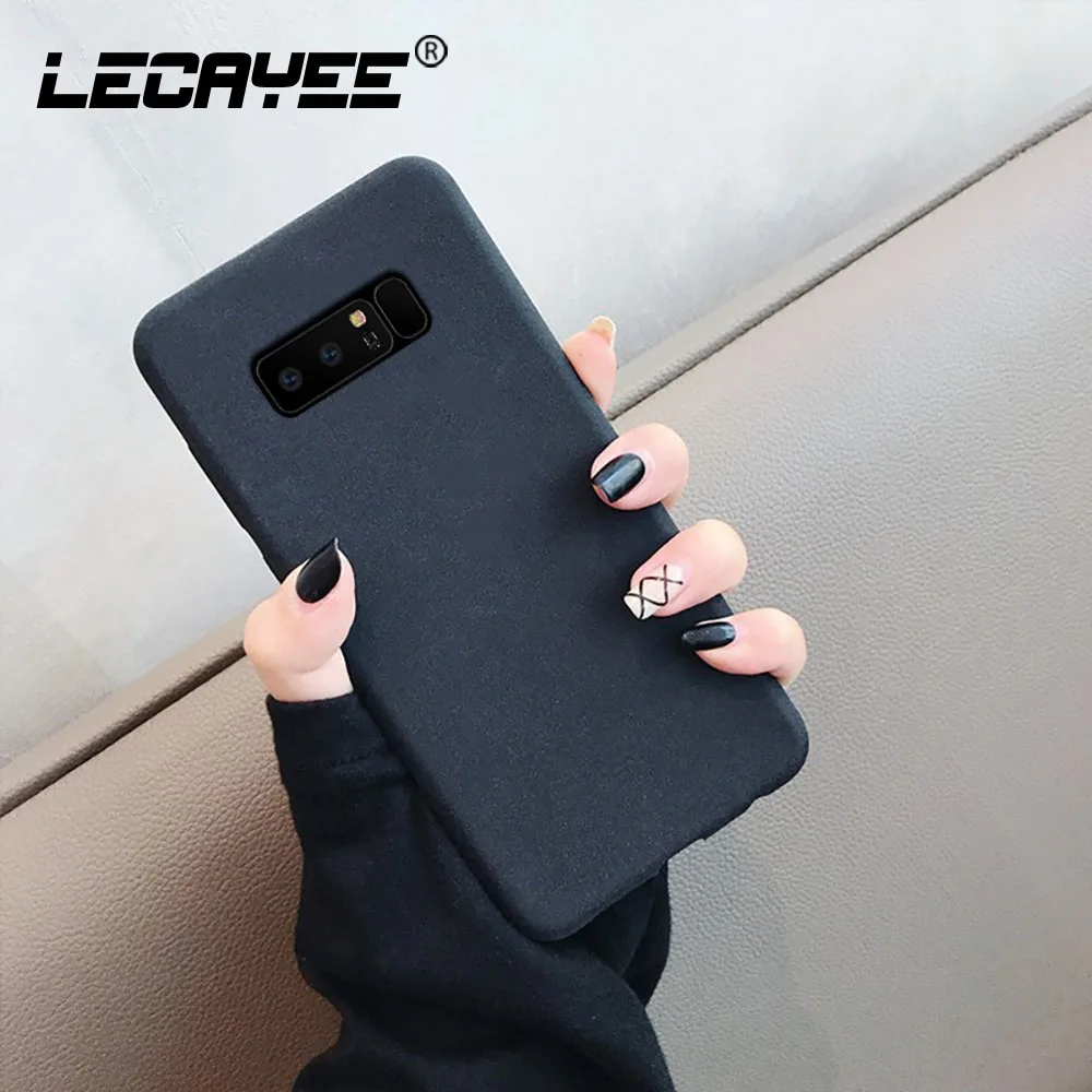 

LECAYEE Sandstone Phone Case For Samsung Note 9 8 7 Soft Matte Silicone Scratch-proof Cover Protective border Back Bumper Case
