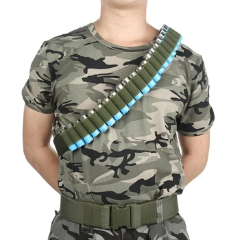 

Hunting Accessories 12G CS Field Outdoor Tactical Bullet Holder Belt 26 Grids for Shotguns Cartridge Back Glue hook and loop