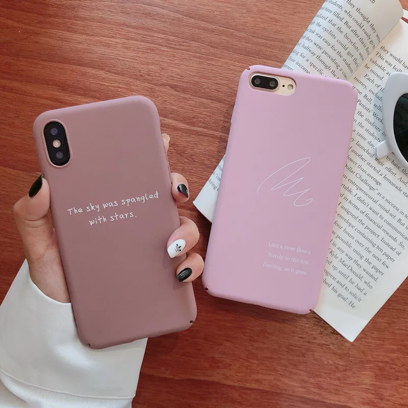 

BONVAN For iPhone X XR XS Max Case hard Simple lines Matte Protection Back Funda For iPhone 6 6s 7 8 Plus Phone Cover Coque