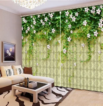 

3d curtains 3D Printing Curtains Lifelike Room Decorations Blackout Cortians Full Light Shading Bedroom Room Curtain CL-D152