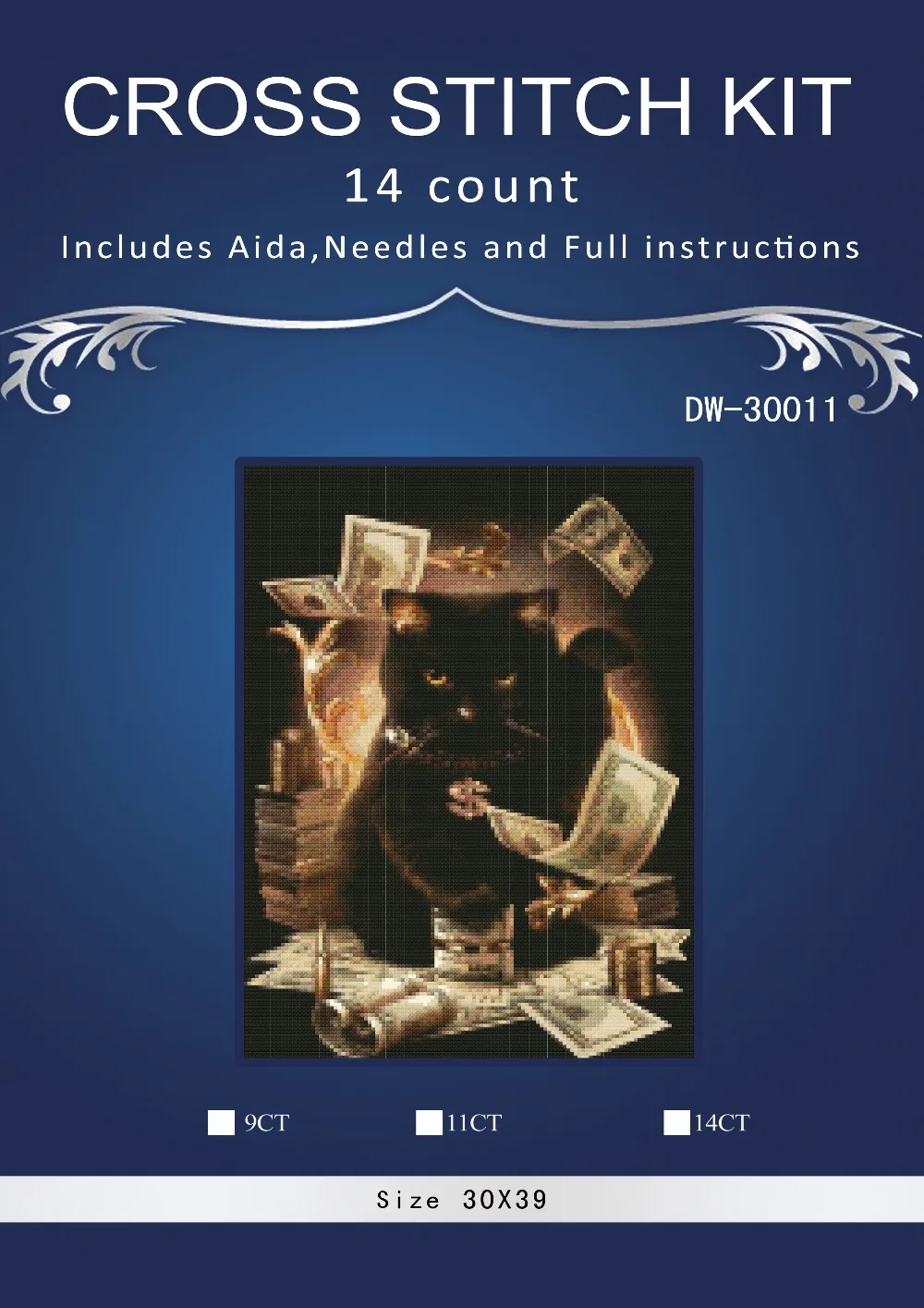 

Cat and Cash 14CT Free Delivery Top QualityCounted Cross Stitch Kit romantic dimensions Cross stitch sets . embroidery kits