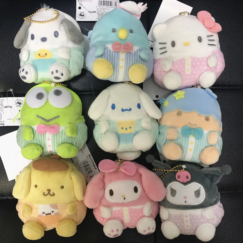 Милый НОВЫЙ SANRIO, Hello Kitty мой музыкальный плюшевый кошельки Cinnamoroll Собака плюша сумки для игрушек подвеска брелок для девочек Подарки