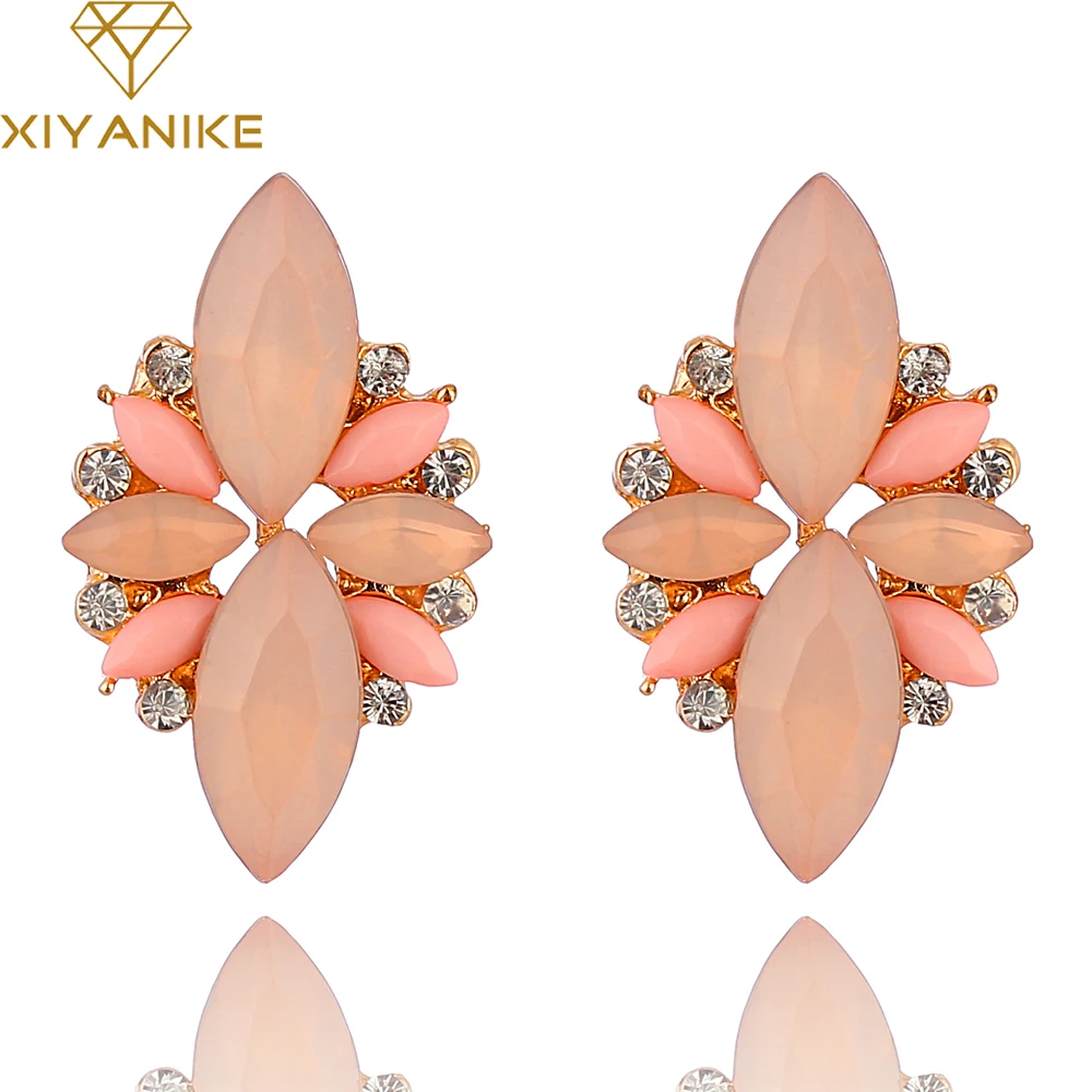 

XIYANIKE New Fashion Colorful Gem Earring Drop dangle Resin Statement Earrings for women Crystal Earring Charm Jewelry E802