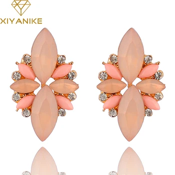 

XIYANIKE New Fashion Colorful Gem Earring Drop dangle Resin Statement Earrings for women Crystal Earring Charm Jewelry E802
