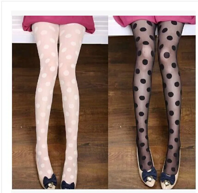 Women's Tights Classic Small Polka Dot Silk Stockings.Thin Lady Vintage ...