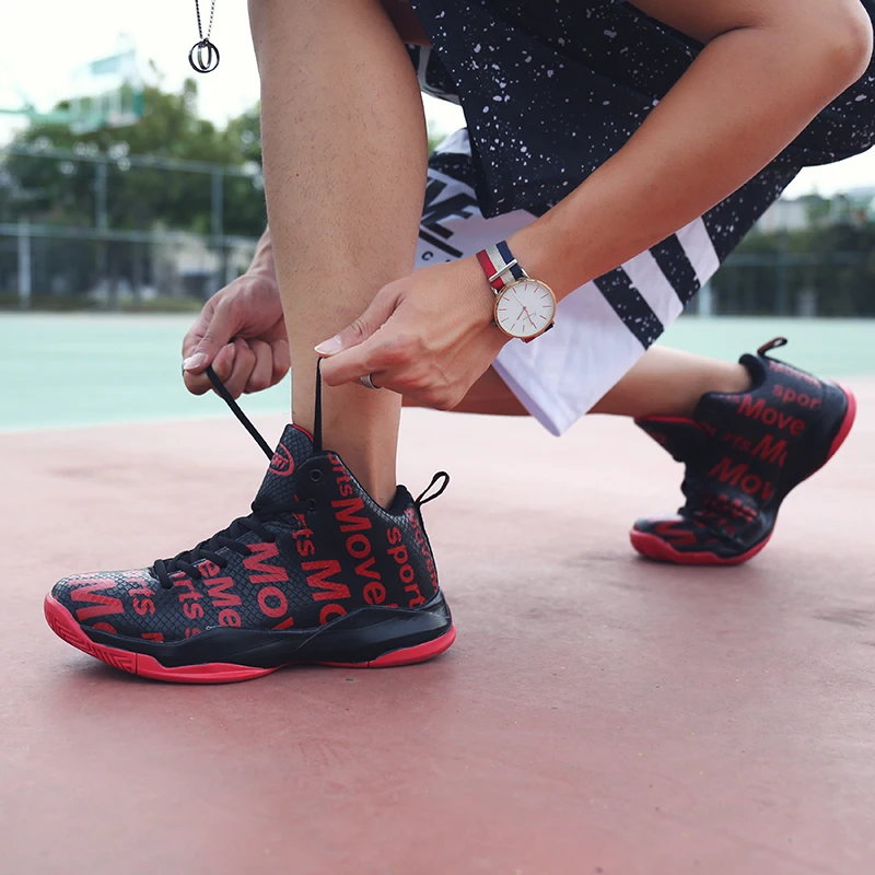 Hombres Boy alta calidad Zapatillas Baloncesto blanco y negro botas zapatos De Baloncesto Zapatillas De Baloncesto al aire libre