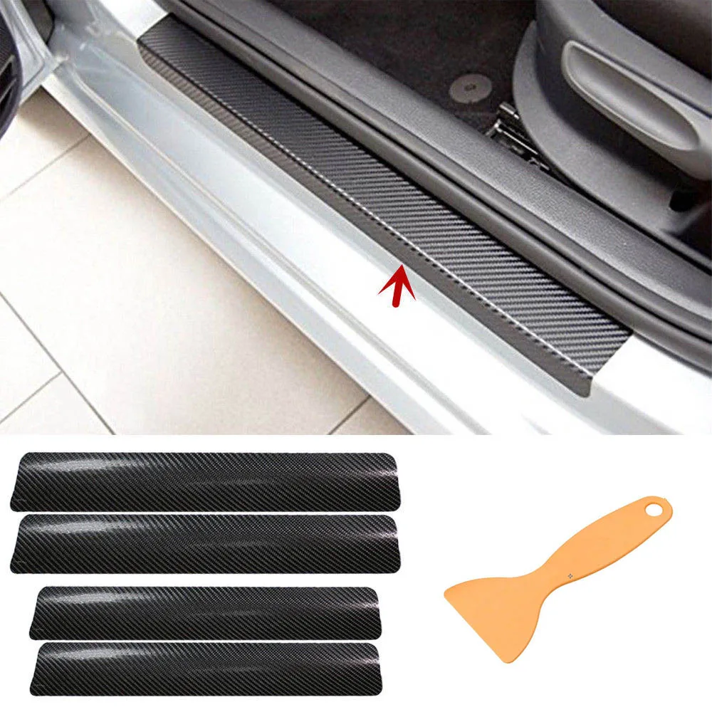 

Car Sill Door Protectors Stickers 4pc Anti Scratch Universal for All Autmobile Interior Decoration Scuff Cover Decal Accessories