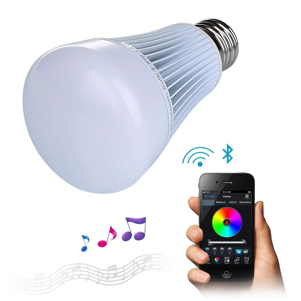 Mi Light Bluetooth 4.0 E27 8W RGB Led Lamp 110V 220V Bulb smart lighting lamp color change dimmable For Android IOS | Освещение