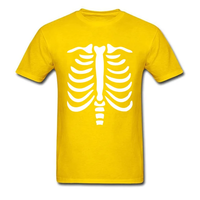 Skeleton Ribs T Shirts Men TShirt Normal T shirt Fall 100 Cotton Round