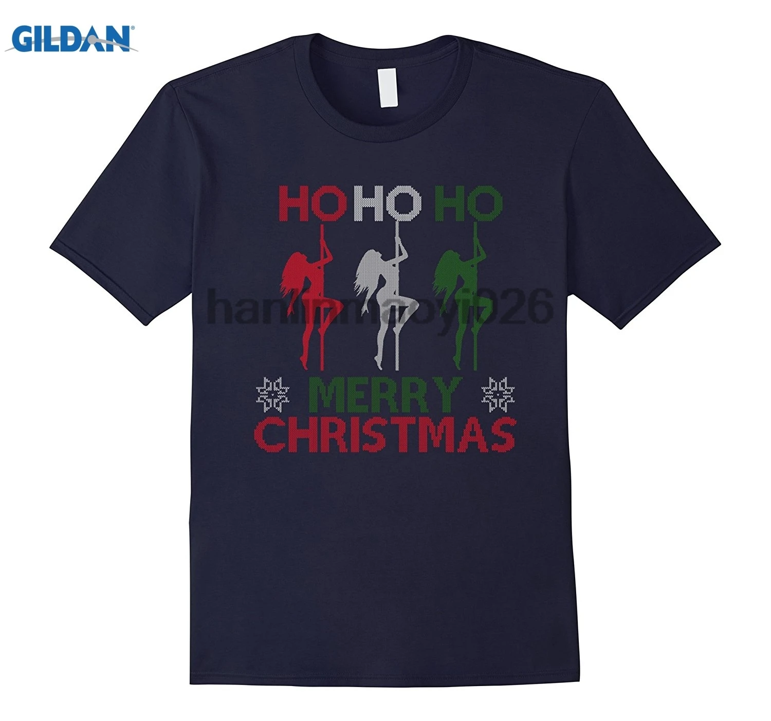 Хо Веселый Рождество забавная Стриптизерша футболка