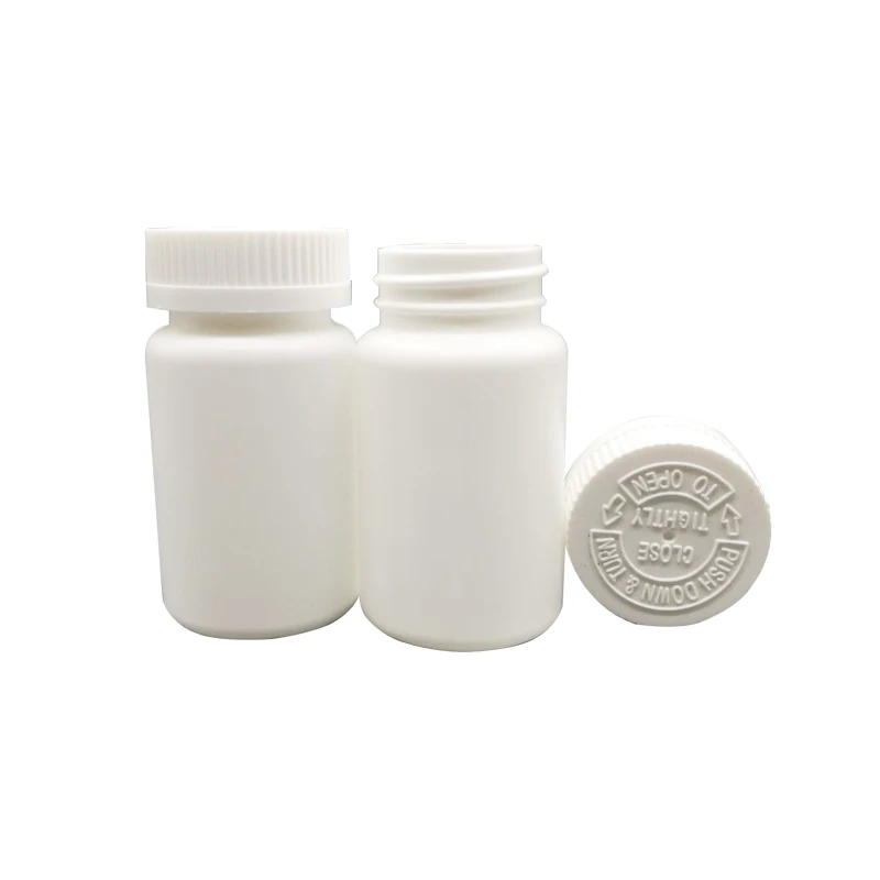 50 шт 100 мл 100cc HDPE Белый фармацевтическая таблетка бутылки для медицины контейнер для капсул упаковка с крышки с защитой от нежелательного