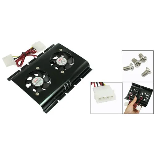 Hot Sale Practical Black 3.5 SATA IDE Hard Disk Drive HDD 2 Fan Cooler