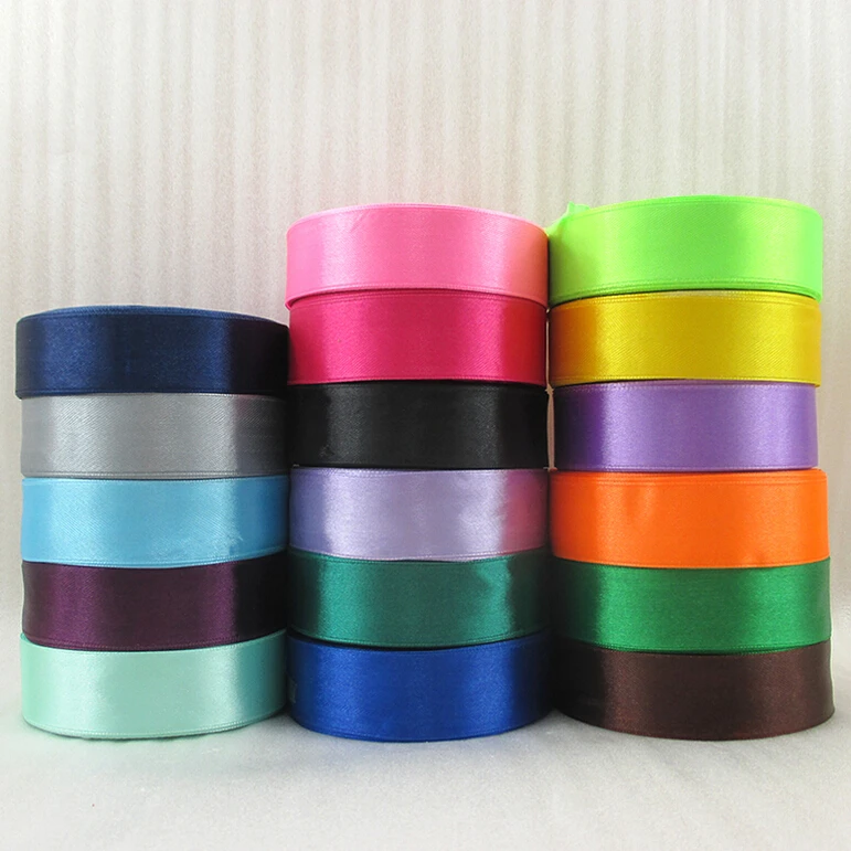 25Y42245 1"(25mm) solid satin ribbon printed polyester ribbon 25 yards