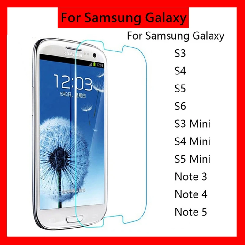 2 шт. закаленное стекло 0 26 мм для Samsung Galaxy S3 S4 S5 S6 mini S4mini Note 3 4 5 Защитная пленка